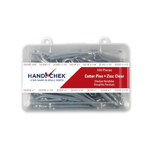 Cotter Pin Asst CS ZC 100pc Handi-Chek